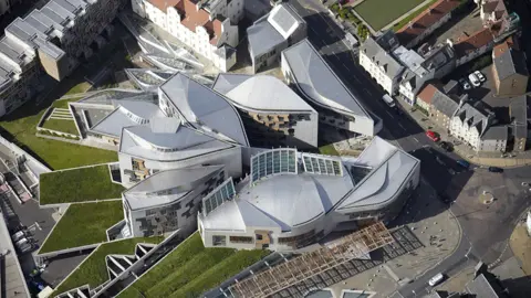 Getty Images Aerial shot of the Scottish parliament building