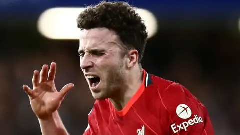 Liverpool's Diogo Jota who was injured against Inter Milan in the Champions League