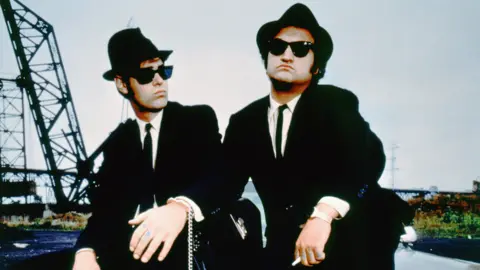 Getty Images Dan Aykroyd and John Belushi on the set of The Blues Brothers