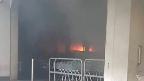 West Midlands Fire Service Fire at Morrisons car park in Hagley Road