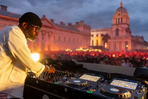 Getty Images Black Coffee performs during Labyrinth on the Thames at Old Royal Naval College.