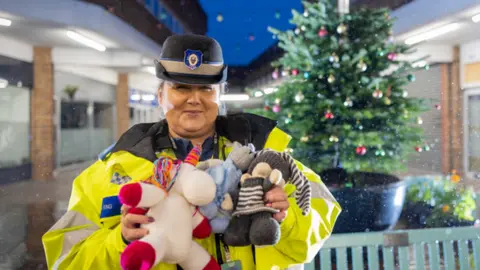 West Midlands Police PCSO King, the handmade toys and the tree