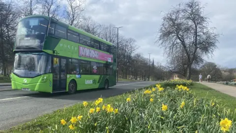 Stephen Sheard Bus driving along Otley Road near Woodhouse Moor