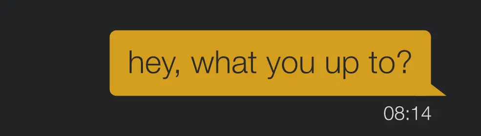 Grindr message saying what you up to