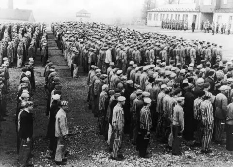 Getty Images Prisoners at Buchenwald