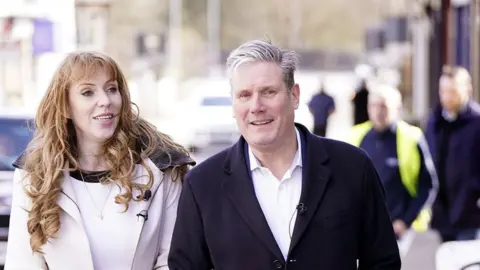 PA Media Keir Starmer with Angela Rayner in Ramsbottom