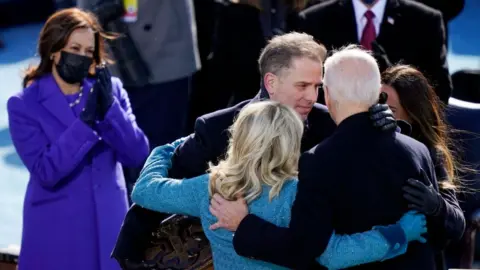 Getty Images The Bidens at his inauguration in January 2021