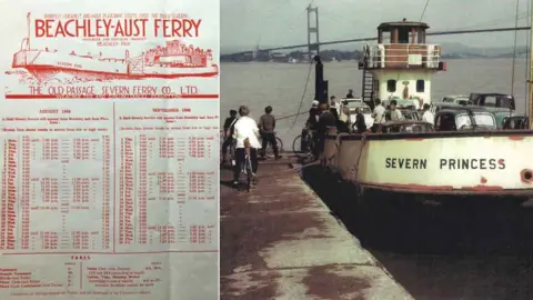 Chepstow Museum/Tim Ryan The Beachley-Aust ferry timetable and Severn Princess ferry