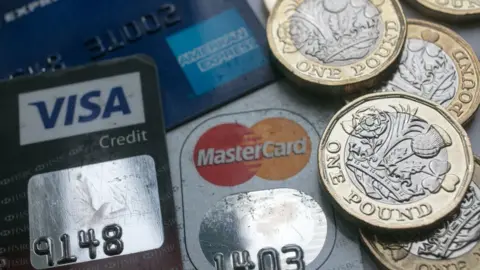 Getty Images credit cards and coins