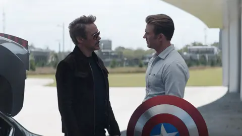 Disney Iron Man and Captain America in Avengers: Endgame