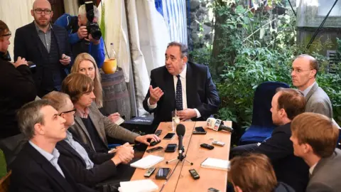 Getty Images Journalists at Linlithgow press conference