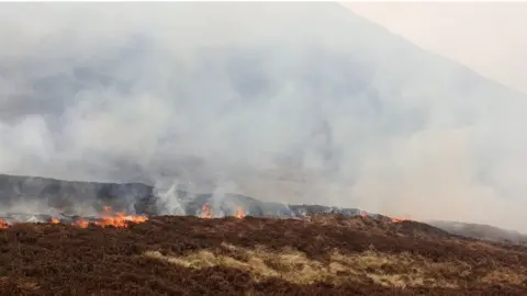 NI Fire and Rescue Service Gorse fire Mournes