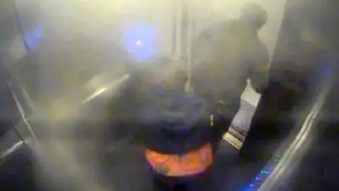 PA CCTV showed Mrs Alves getting out of a lift and leaving the building