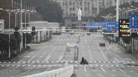 Getty Images Wuhan streets left deserted