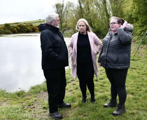 Pacemaker Members of Lisa Dorrian's family at the scene of the search for her body