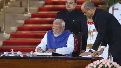 Narendra Modi has been sworn in as India's prime minister for a third term