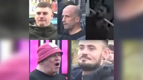 South Yorkshire Police CCTV images of five men