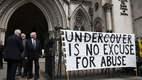 Getty Images Protest at the Royal Courts of Justice