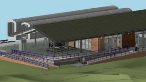 Lancashire County Council Artist's impression of the new Cottam Parkway station in Preston.