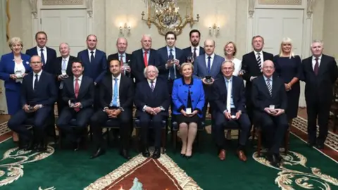 Irish Govenment News Service The new cabinet received their seals of office from Irish President Michael D Higgins on Wednesday