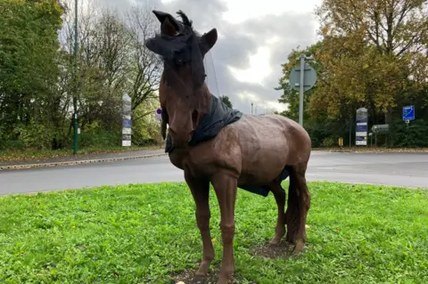 BBC Horse sculpture dressed as a witch in Sneinton