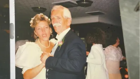 Family photo Mr Lazarus dancing with his daughter Claire Jones at her wedding