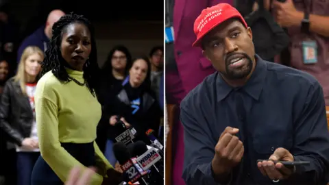 Getty Images Amara Enyia and Kanye West