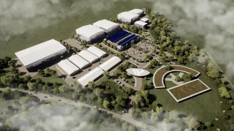 Stage Fifty Overhead view of the planned Wycombe Film Studios, near High Wycombe in Buckinghamshire