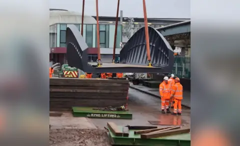 Pro Steel Engineering Photos taken on Christmas Day of work being done on the bridge