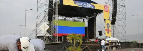 EPA Venezuela Aid Live stage erection