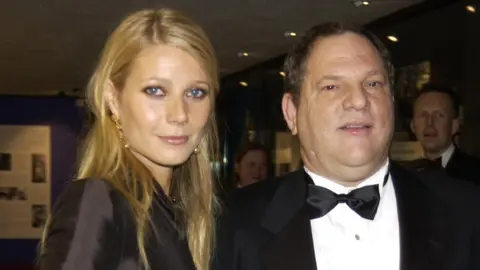 Getty Images Gwyneth Paltrow with Harvey Weinstein in 2002