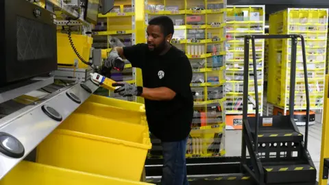 Getty Images Amazon warehouse worker in Colorado
