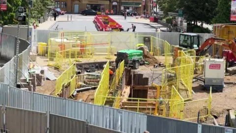 Work going on at Oxford Station, closing Botley Road at the railway bridge