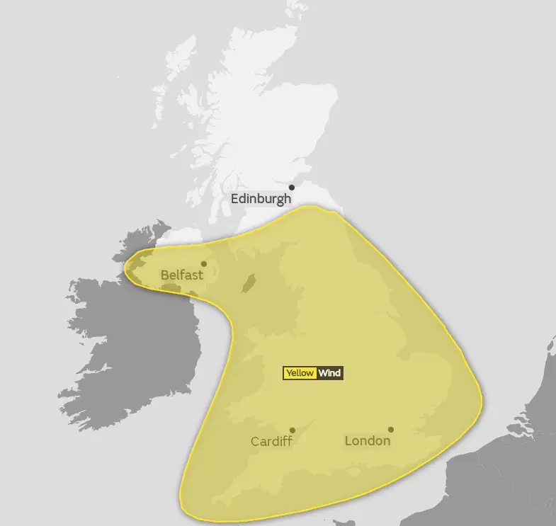 Met Office Weather warning map
