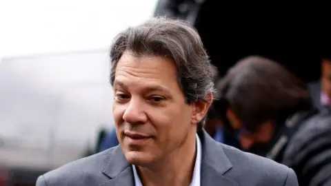 Reuters Fernando Haddad arrives at the Federal Police headquarters in Curitiba on 10 September