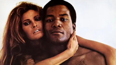 Getty Images Jim Brown and Raquel Welch
