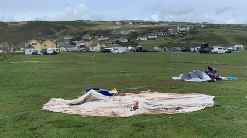 Collapsed town at Newgale Campsite