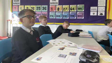 A year seven maths lesson at Coedcae School in Llanelli