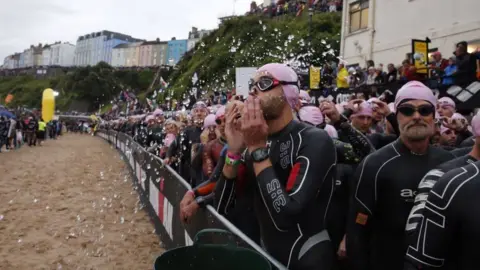Huw Fairclough/Ironman Ironman Wales has been taking place in Tenby on Sunday