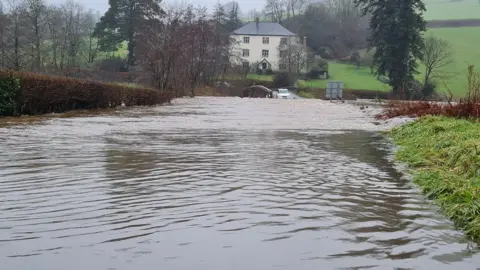 Dan James River Exe flooding, Dulverton