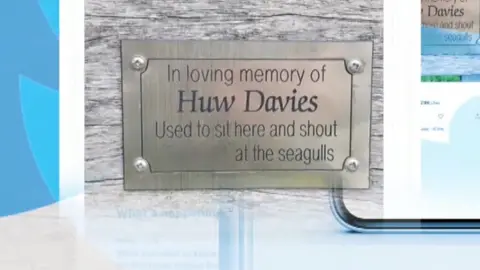 The plaque apparently commemorated a man named Huw Davies who had strong views on seabirds