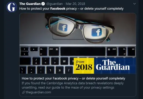 The Guardian A social media post on Twitter from The Guardian