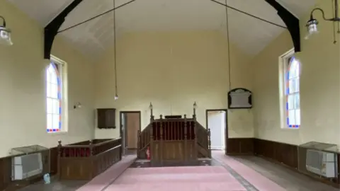 Halls Interior of small chapel building