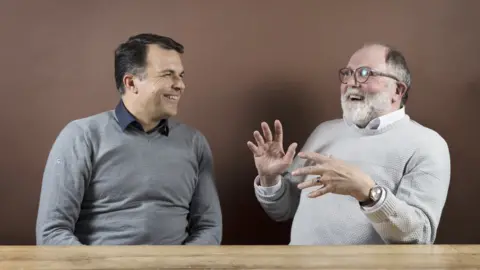 Karin Hofer/NZZ Marc Jost, left, and his father, Samuel