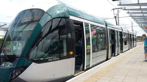 BBC A tram in Nottingham