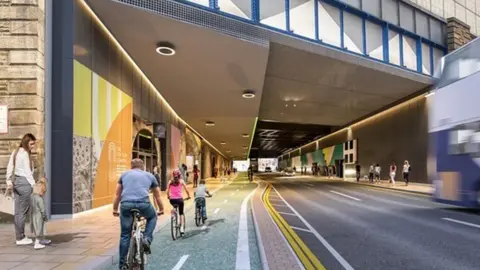 Leeds City Council Bishopgate Street and Neville Street will be reduced to single lanes