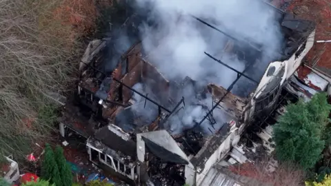 A house destroyed by a fire