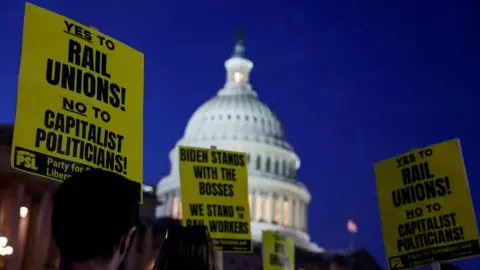 Getty Images Labour activists in Washington DC