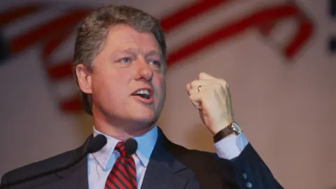 Getty Images Bill Clinton during the 1991 US presidential campaign