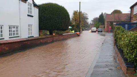 BBC Flooding in Main Street, Woodborough